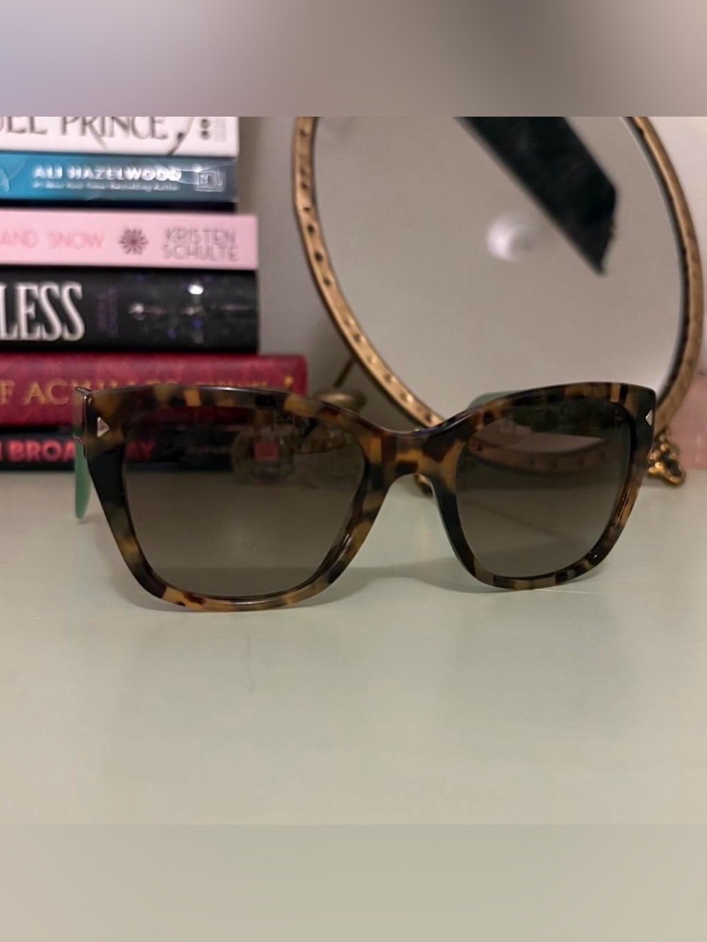 Prada Tortoiseshell Cat Eye Sunglasses with Brown Gradient Lenses